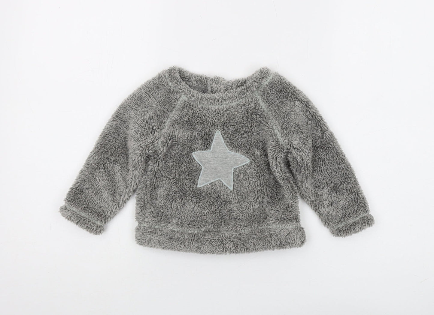 Next Grey Unisex Baby Jumper 9-12 Months Fleece Pullover