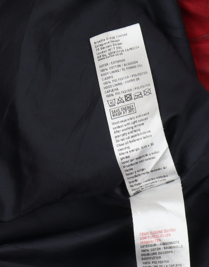 Mens UK Size L Burton Menswear London Red Windbreaker Coat