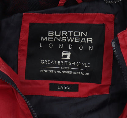 Mens UK Size L Burton Menswear London Red Windbreaker Coat