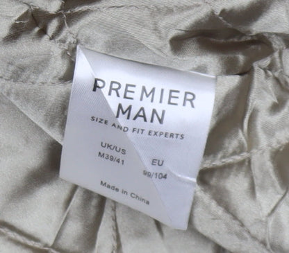 Mens UK Size L Premier Man Beige Overcoat