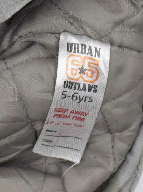 Urban Outlaws Boys Grey Camouflage Parka Coat 5-6 Years
