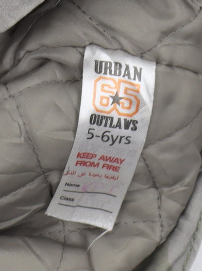 Urban Outlaws Boys Grey Camouflage Parka Coat 5-6 Years