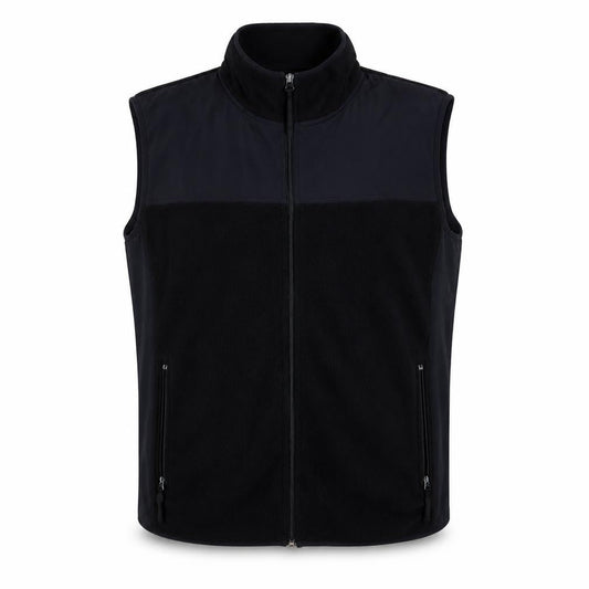 Front view of Active VIII unisex black fleece vest, size 18/20, lightweight