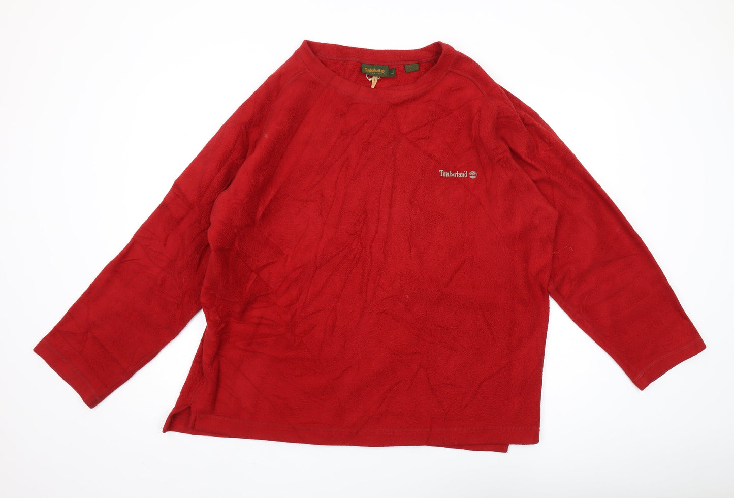 Timberland Men's Red Pullover Sweatshirt, Size L, Logo Accent