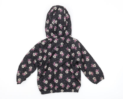 Disney Baby Minnie Mouse Black Hooded Puffer Jacket 18-24m