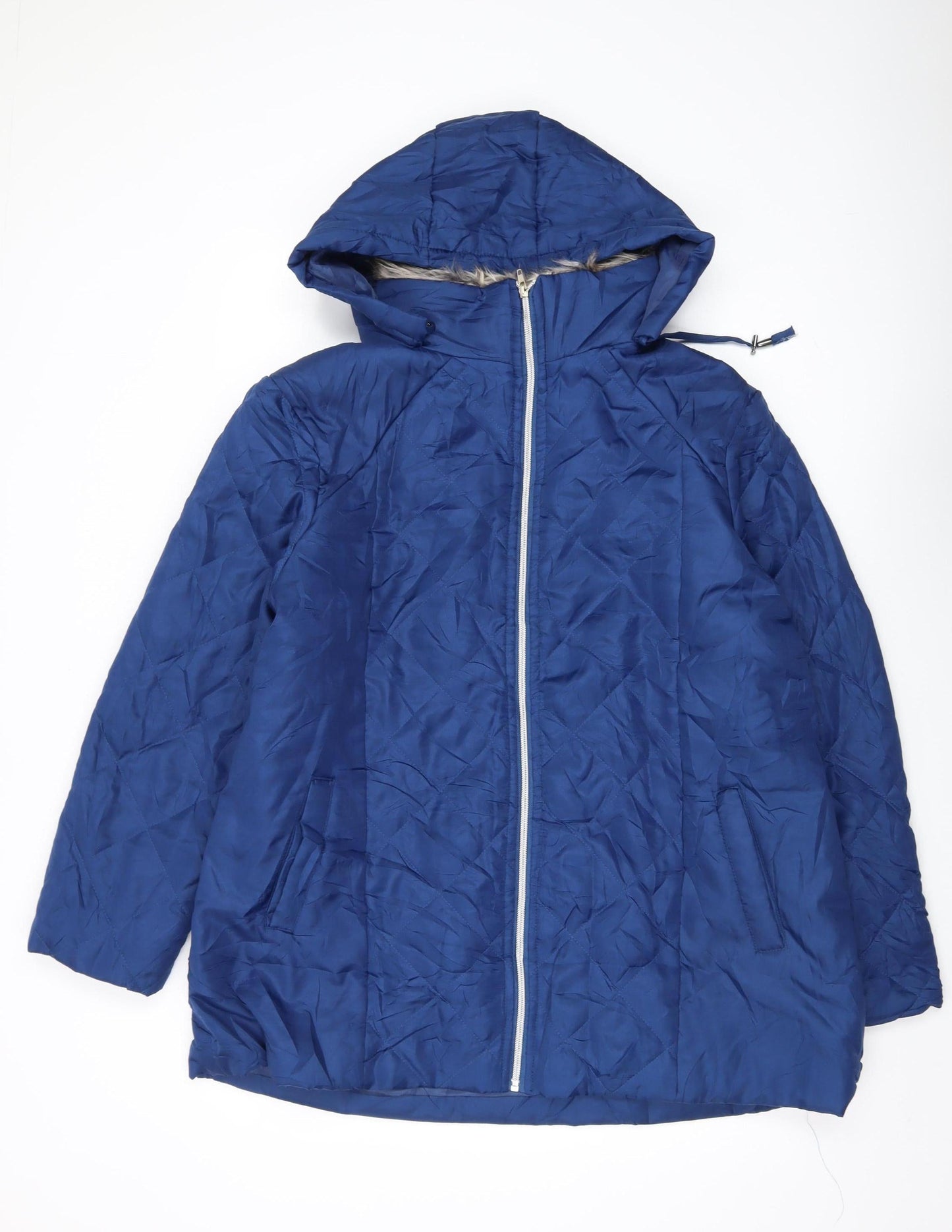Anne de Lanҫay Women's Blue Puffer Jacket L Hooded