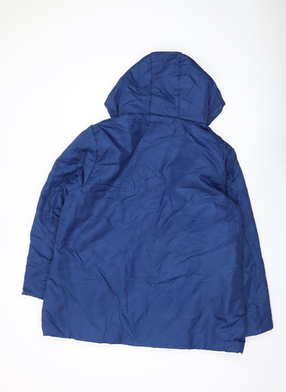 Anne de Lanҫay Women's Blue Puffer Jacket L Hooded