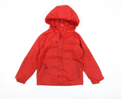 Mountain Warehouse Boys Red Hooded Rain Coat 5-6 Years