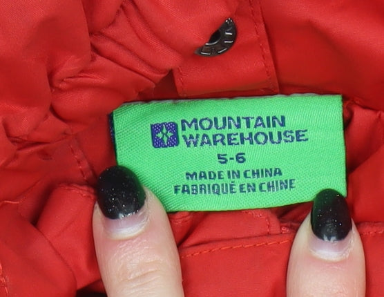 Mountain Warehouse Boys Red Hooded Rain Coat 5-6 Years