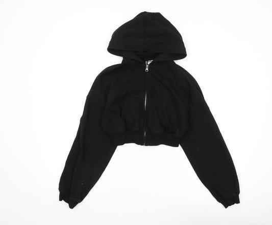 H&M Women's Black Full Zip Hoodie Size 12