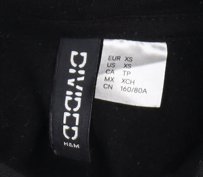 H&M Women's Black Full Zip Hoodie Size 12