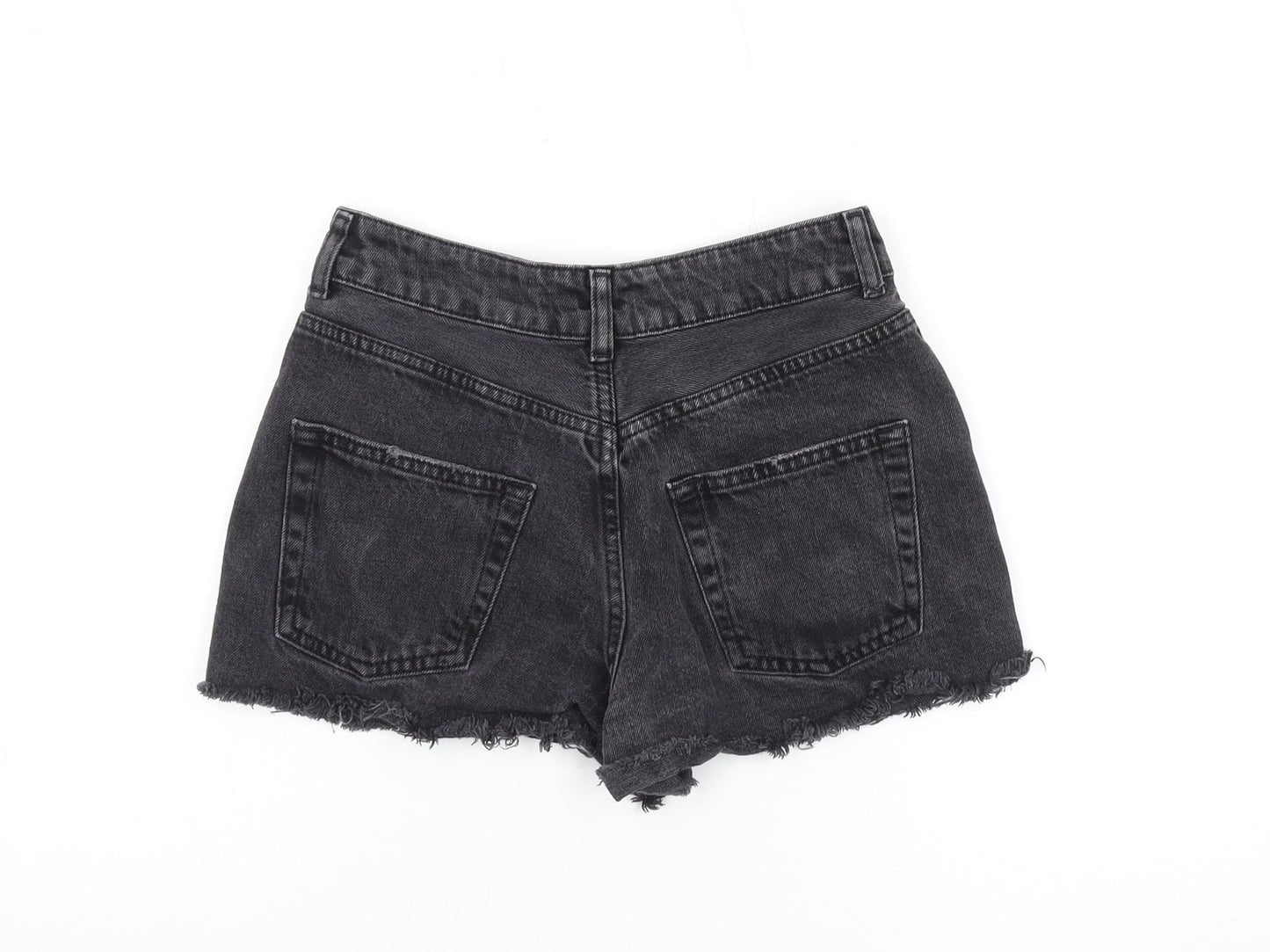 Topshop Women’s Black Cut-Off Denim Shorts Size 25