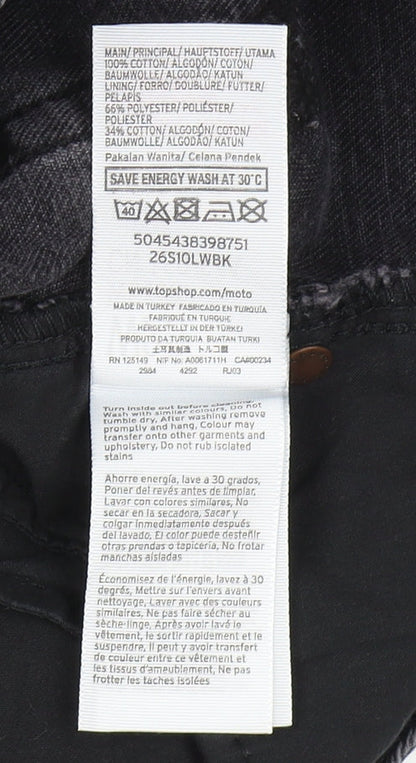 Topshop Women’s Black Cut-Off Denim Shorts Size 25