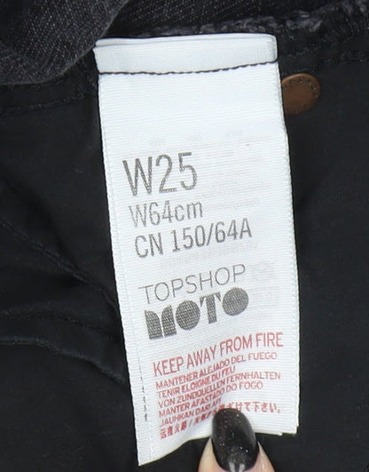 Topshop Women’s Black Cut-Off Denim Shorts Size 25