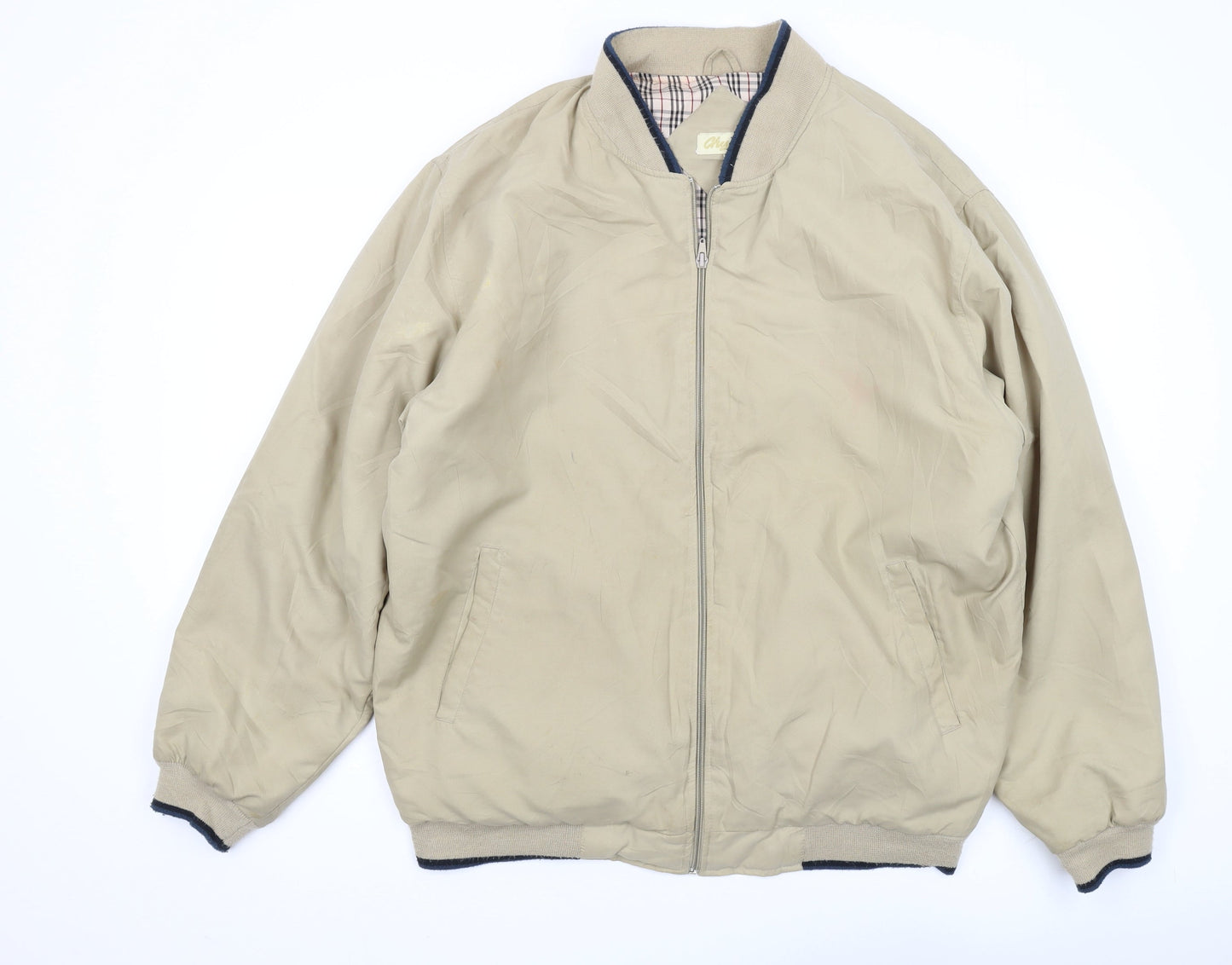 Mens UK Size L Cheems Beige Bomber Jacket