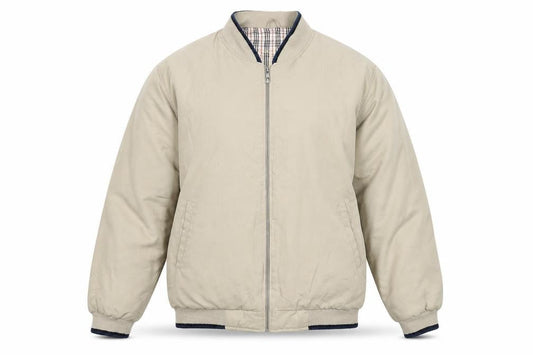 Mens UK Size L Cheems Beige Bomber Jacket