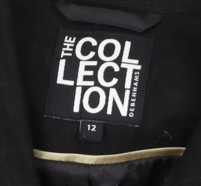 Debenhams Women's Black Cotton Blend Blazer, Size 12