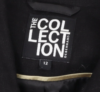 Debenhams Women's Black Cotton Blend Blazer, Size 12