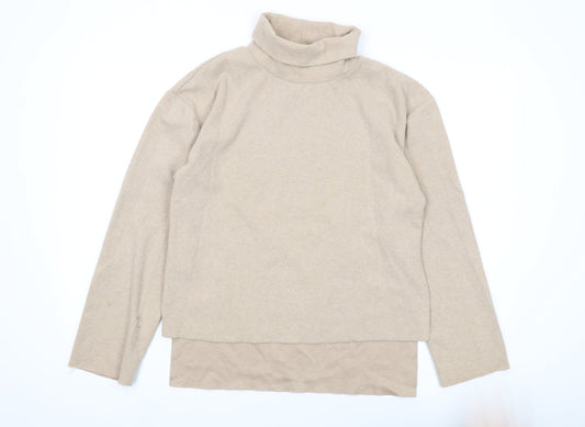Womens UK Size 4 Zara Beige Pullover Jumper