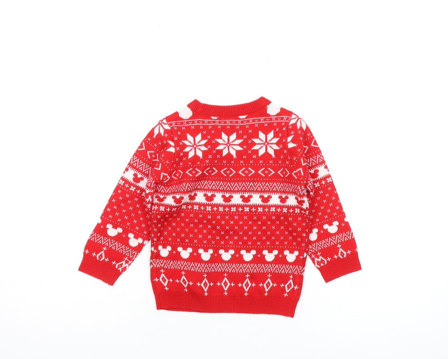 Disney Boys Red Minnie Mouse Christmas Pullover Jumper 2-3 Years