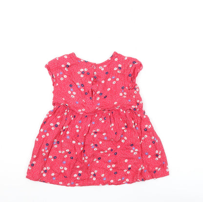 Jasper Conran Girls Red Floral A-Line Dress 12-18 Months