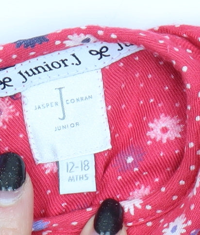 Jasper Conran Girls Red Floral A-Line Dress 12-18 Months