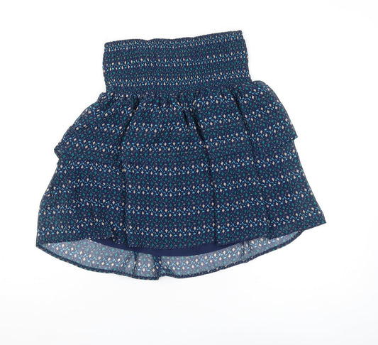 Old Navy Women's Blue Peasant Skirt XS Geometric Pattern