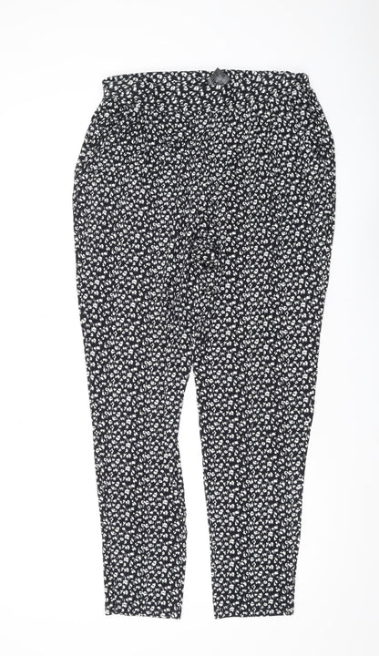 Roman Originals Women's Black Tapered Trousers Size 12