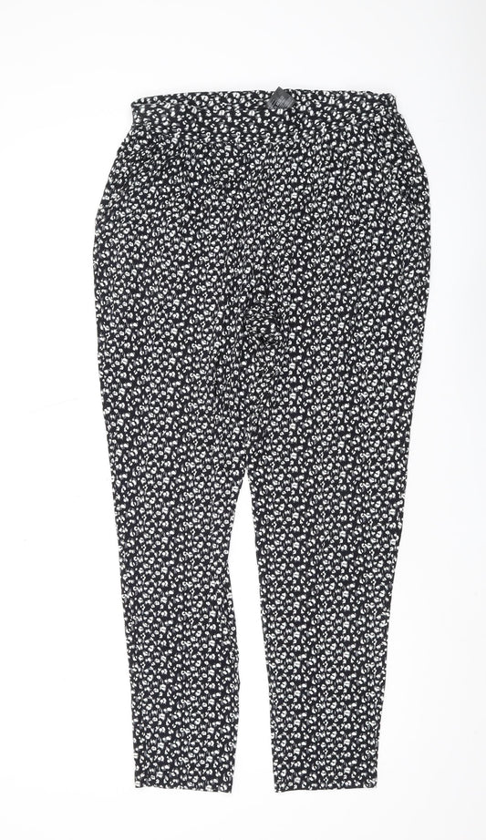 Roman Originals Women's Black Tapered Trousers Size 12