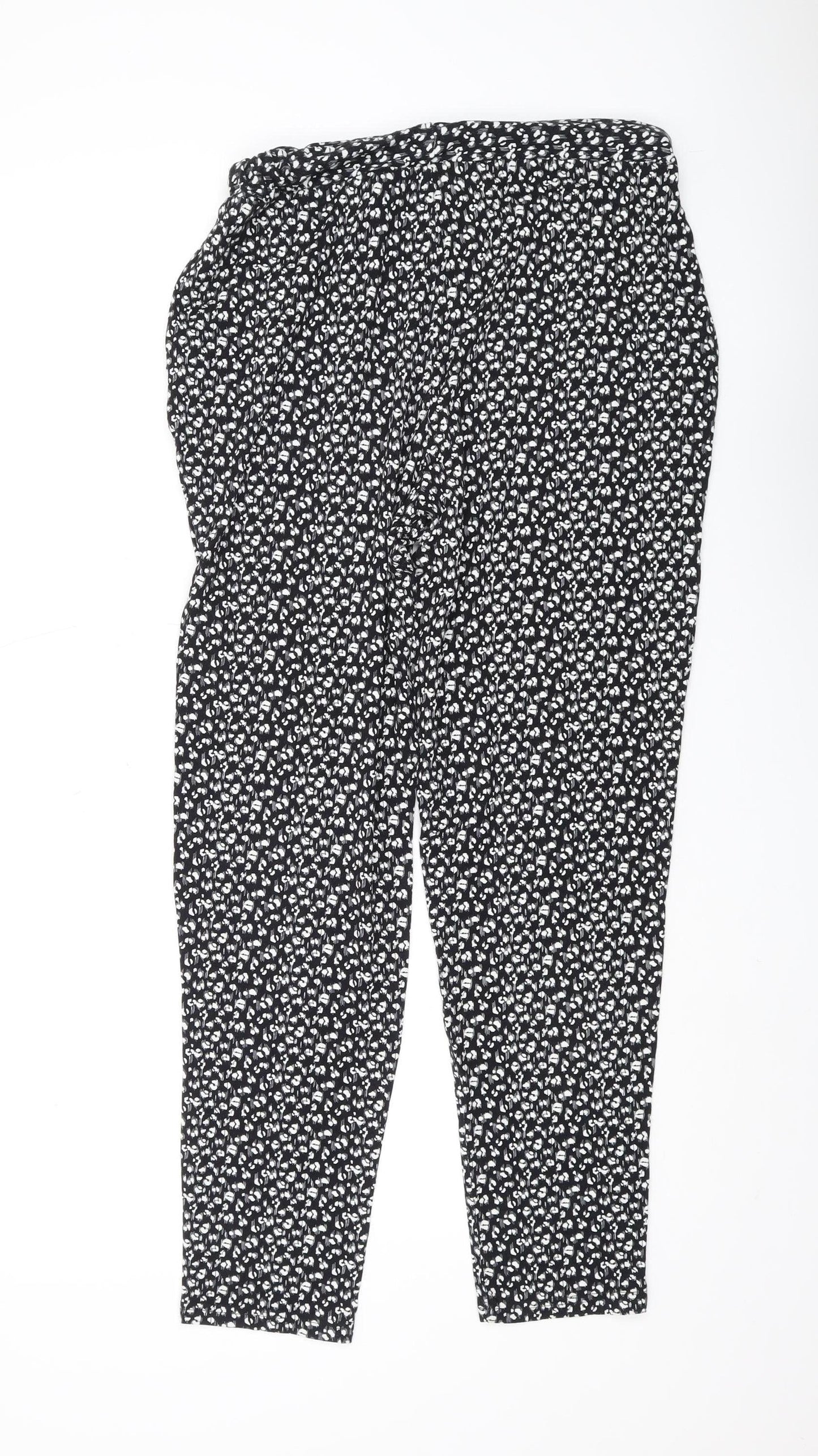 Roman Originals Women's Black Tapered Trousers Size 12