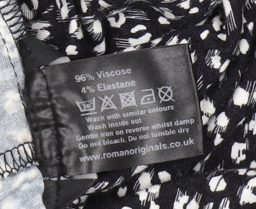 Roman Originals Women's Black Tapered Trousers Size 12