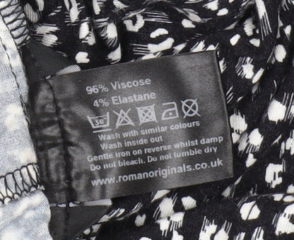 Roman Originals Women's Black Tapered Trousers Size 12