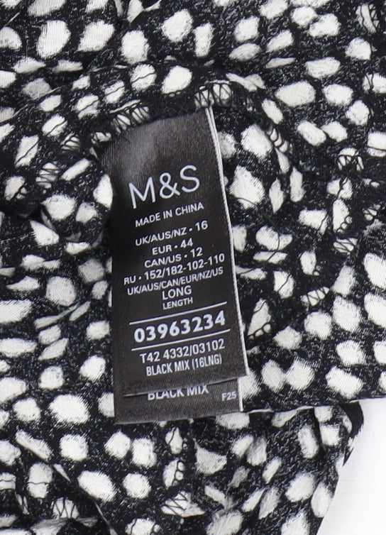 Marks and Spencer Women's Black Long Dress, Size 16