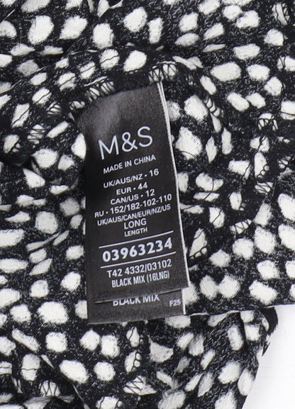 Marks and Spencer Women's Black Long Dress, Size 16