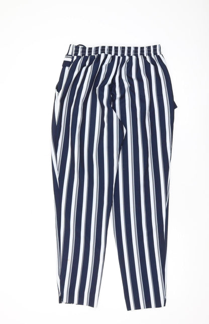 River Island Women's Blue Striped Cropped Trousers