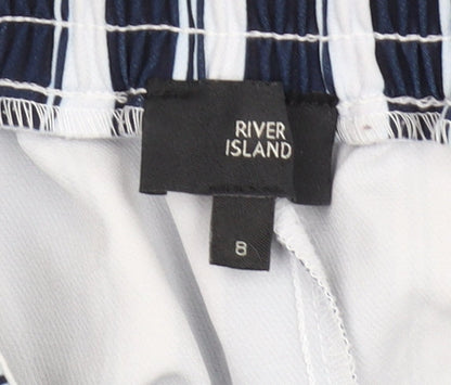 River Island Women's Blue Striped Cropped Trousers