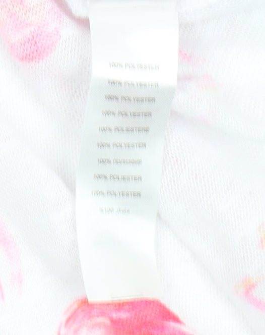 Womens UK Size S Apricot White Basic T-Shirt
