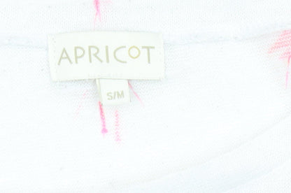 Womens UK Size S Apricot White Basic T-Shirt