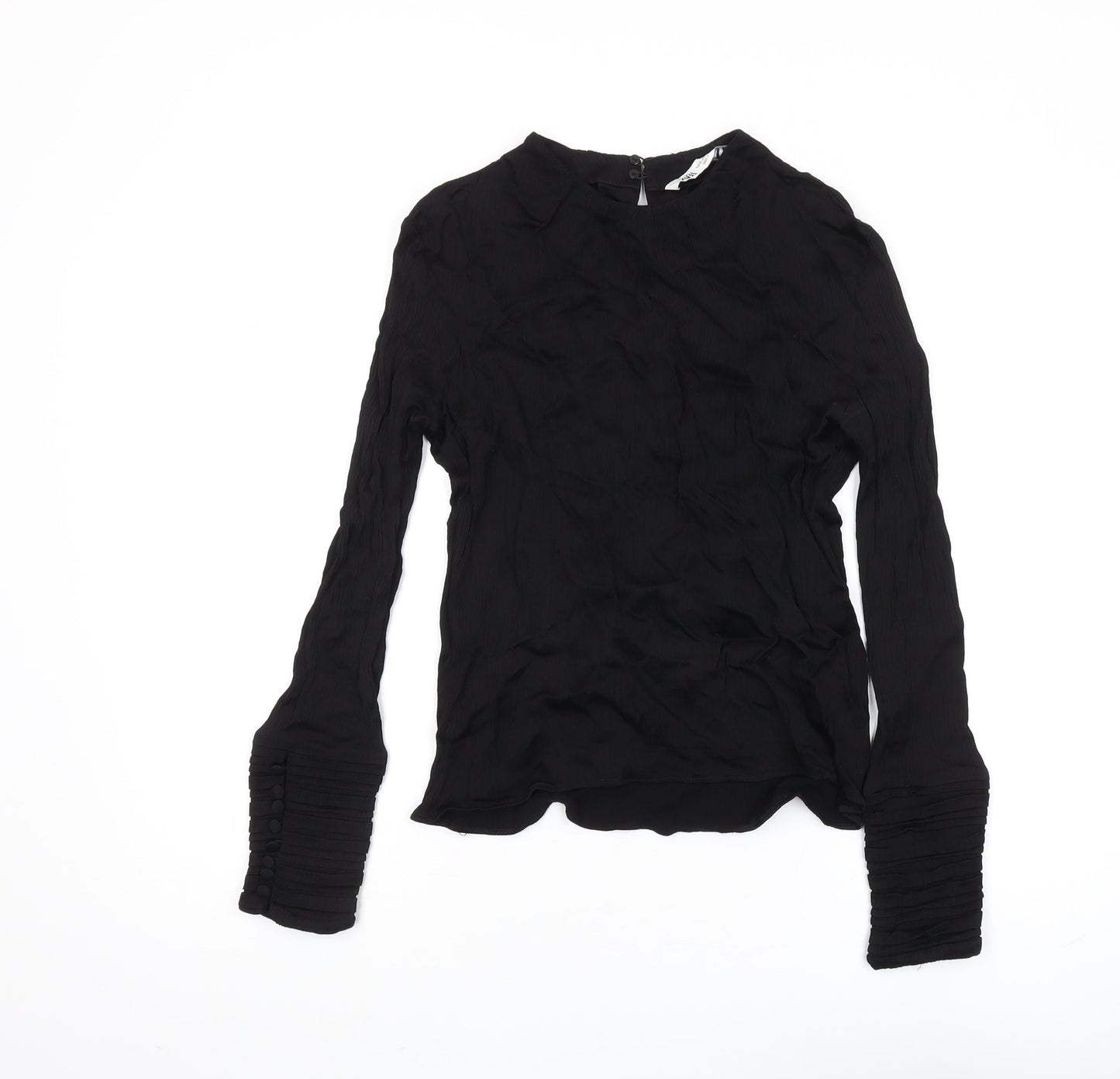 Womens UK Size 2XS Zara Black Basic Blouse