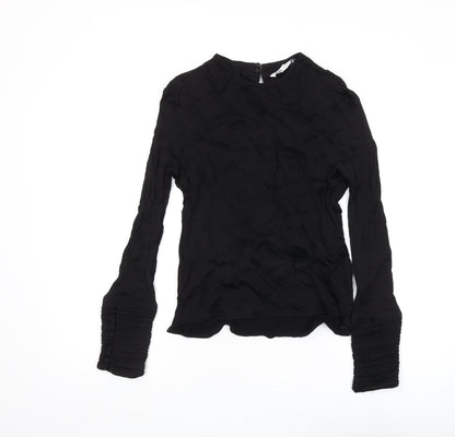 Womens UK Size 2XS Zara Black Basic Blouse