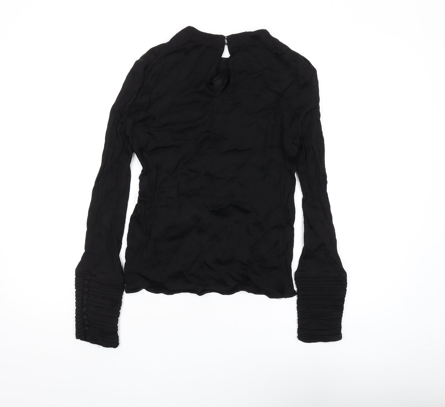 Womens UK Size 2XS Zara Black Basic Blouse