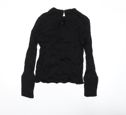 Womens UK Size 2XS Zara Black Basic Blouse