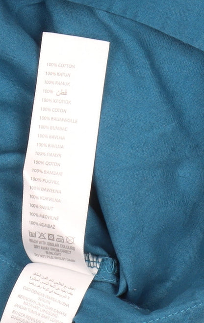 Womens UK Size 10 Peacocks Blue Basic T-Shirt