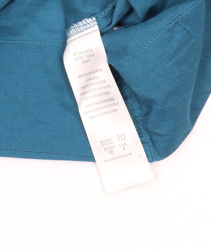 Womens UK Size 10 Peacocks Blue Basic T-Shirt