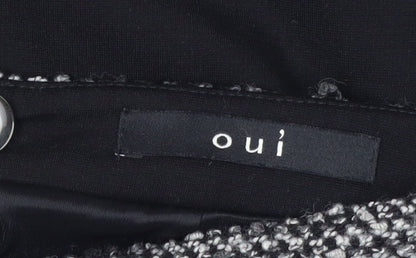 Oui Women's Black Grey Zip Pencil Skirt, Size 12