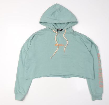 Missguided Women's Green Pullover Hoodie UK 6