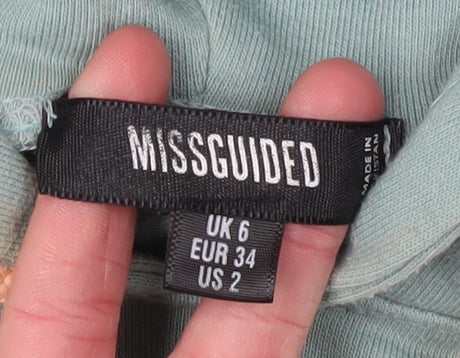 Missguided Women's Green Pullover Hoodie UK 6