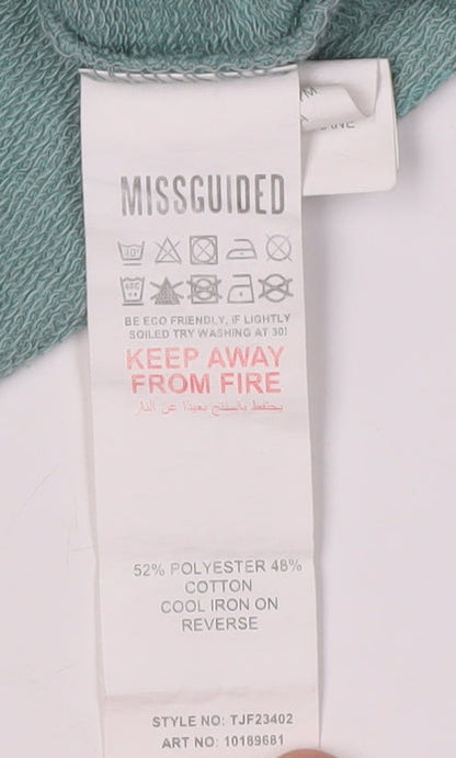 Missguided Women's Green Pullover Hoodie UK 6