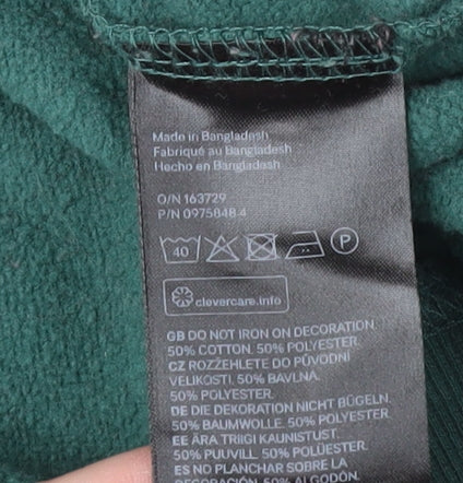 H&M Women Green 1/2 Zip Henley Sweatshirt L