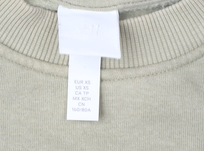 Unisex Adults UK Size XS H&M Beige Pullover Sweatshirt